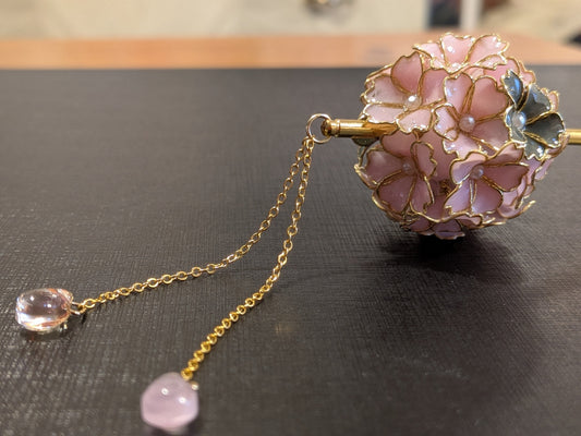 華かんざし　退紅（たいこう）×木賊色（とくさいろ）－Old Rose × Almond Green－